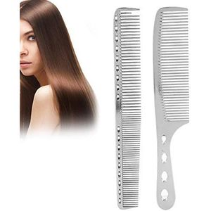 Professionele stylingkam, 2 stuks/set haarkam, aluminium, roestvrij staal, antistatisch, dunne, haarsnijkam, schoonheidskam