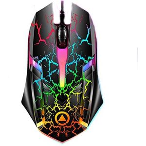 USB bedrade gamingmuis optische, ergonomische muizen led licht nacht gloed mechanische muis 3 knoppen, computer gaming muis voor PC laptop 1200DPI (Craks)
