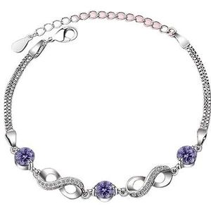 Armband 925 zilveren kettingringarmband Karabijnarmband Dames fijne sieraden (Color : STB003)
