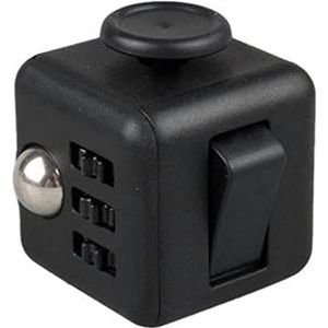 Hoogwaardige AWR Fidget Cube / FriemelKubus | Anti Stress Speelgoed | Fidget Toy (Zwart-Zwart)