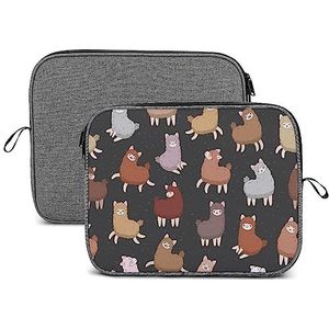 Grappige Llama Alpaca Laptop Sleeve Case Beschermende Notebook Draagtas Reizen Aktetas 13 inch