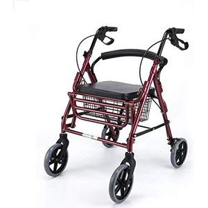 Lichtgewicht afsluitbare remmen loopframe opvouwbare vierwielige rollator met gevoerde zitting, mobiliteitshulpmiddel voor ouderen, gehandicapten, gehandicapte wandelaars,B (C)