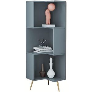 Industriële Boekenplank, 3/4-laags Hoekboekenkast, Opbergrek, Meerlaags Opbergrek, 2,5 Cm Hoge Hoekplank, Geschikt For Kleine Ruimtes, Kantoor(Sky Blue,3tier)