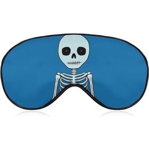 Lichtgewicht oogmasker met verstelbare riem blauw en skelet bedrukt comfortabele slaap oogmaskers lichtblokkerende oogpatches oogbedekking voor kantoor, dutje reizen