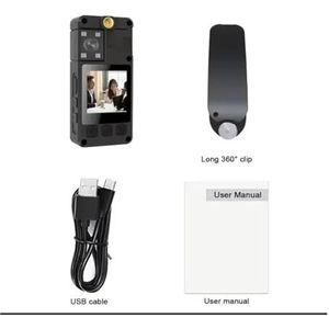 Mini Body Cameram, A38 Sport Actie DV Camera Mini Digitale Camera HD 1296P Body Mounted Cam IPS Display Kleine Camcorder Pocket camera voor Pet Walking, Werk, Reizen(128GB)