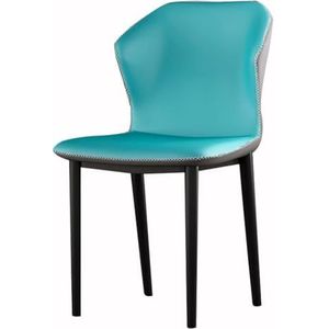 Meal Chairs Keuken PU-leer Keuken Eetkamerstoelen Slaapkamer Kamer Balkon Fauteuil Kaptafel Make-up stoel Comfortabel Accent Lounge stoel for ontvangstruimte Woonkamer(Blue Grey)