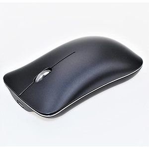 Drie-modus Draadloze 2.4g + Bluetooth 5.0+3.0 Muis Ultradunne Aluminiumlegering Oplaadbare Muis Draagbare Ergonomische Stille Muis (Zwart)