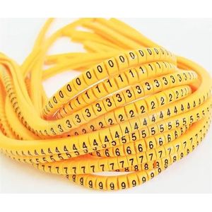 Draadnummermarkering, Kabeldraadmarkers cijfers 0-9 alfabet AZ veelkleurig pak van 500 stuks(Ec-3-500pcs-yellow)