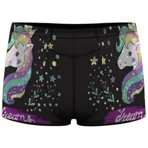 Leuke Eenhoorn Print Heren Boxer Slips Sexy Shorts Mesh Boxers Ondergoed Ademend Onderbroek Thong