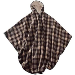 Winter Waterafstotende Warme Poncho met capuchon voor rolstoel, voor vrouwen en mannen Dikke fleece gevoerde dekens voor het hele lichaam