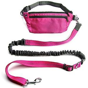 Huisdier Aangelijnd Jogging Training Wandelen Intrekbare bungee hondenriem voor grote honden Accessoires Hondenriem (Size : Pink Set)