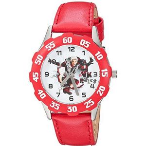 Disney Jongen Analoog-Quartz Horloge Met Leer-Synthetische Band WDS000251, Rood, riem