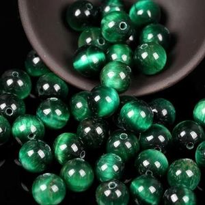 Natuurlijke zwarte blauwe steen kralen ronde losse spacer kralen voor sieraden maken 4/6/8/10/12 mm DIY armband handgemaakt-groen-8 mm 45 tot 46 stuks