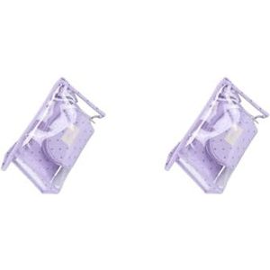 Pack van 3 Cosmetica Tas Draagbare Reizen PVC Organisatie Badkamer Make-up Pouch Huishoudelijke Case Organizer Container Blauw, 2 Set (paars), as description, als beschrijving