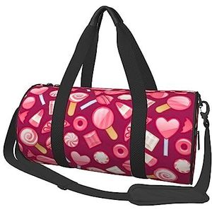 Pink Candy Reizen Duffel Bag Gym Tote Bag Lichtgewicht Bagage Tas voor Weekender Sport Vakantie, Zwart, One Size, Zwart, Eén maat