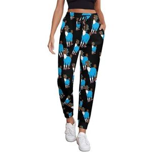 Pyjama lama dames joggingbroek running joggingbroek casual broek elastische taille lang met zakken