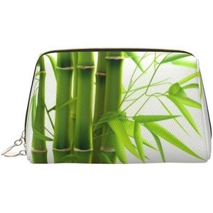 Groene boom make-up tas voor vrouwen cosmetische tassen lederen reizen make-up tas organisator waterdicht make-up zakje open platte toilettas draagbare opbergtas voor reizen, Goud, Eén maat