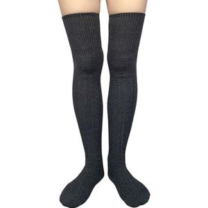 AUSUAYA Dames dik katoen boven de knie warme kousen, kabel breien dijen hoge sokken lange winter beenwarmers CL-W1, donkergrijs, S