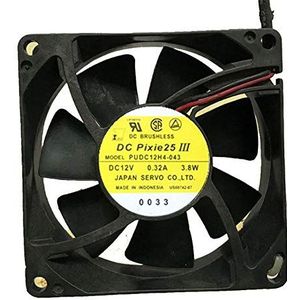 PUDC12H4-043 8cm 8025 dual ball fan,DC12V 0.32A 3.8W Chassis Cooling Fan