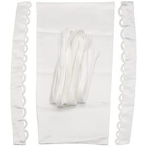 4 Stks/set Trouwjurk Rits Vervanging Verstelbare Korset Terug Kit Lace-Up Satijnen Lint Stropdassen Voor Avondjurk Bruids Banket (Wit)