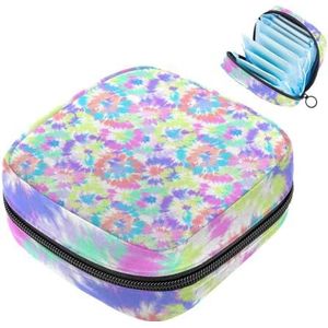 MUOOUM Cirkel Tie Dye Maandverband Opbergtas Menstruatie Pad Tas Draagbare Menstruatie Cup Pouch met Rits voor Tiener Meisjes Vrouwen Dames
