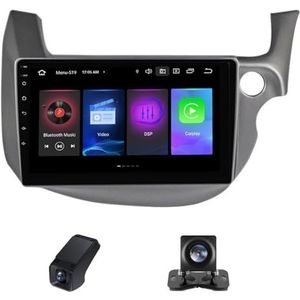 Carplay autoradio 2Din geldt voor Honda Jazz 2 GG 2008-2014 Fit 2 GE 2007-2014 met Android Auto Bluetooth 10inch touchscreen autoradio met GPS stuurwielbediening + achteruitrijcamera(A,C10)
