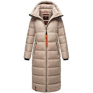 Navahoo Dames winterjas lange mantel gewatteerde warme gewatteerde jas B926, taupe, L