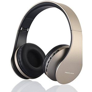 PowerLocus Bluetooth hoofdtelefoon, over ear, draadloze hoofdtelefoon, hifi-stereo, opvouwbare hoofdtelefoon met microfoon, zachte oorkussens, micro SD/TF, FM-radio voor iPhone/Android/tablet/laptop