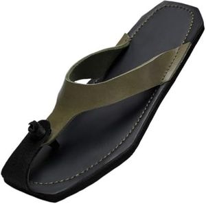 Pantoffels, Grote maten slippers for heren - Zomerstrandsandalen, comfortabele slippers for buiten voor House Slides Douche Sandalen(Green,47 EU)