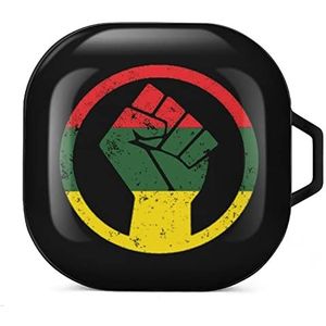 Rasta Black Power FIST Fits Earbuds Case Compatibel met Samsung Hard Shell Beschermhoes Zwart-stijl