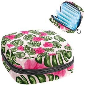 Opbergtas voor maandverband, menstruatiecup zakje, menstruatiezak, organizer voor vrouwelijke pads, tampons, bloemenblad bloem