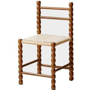 Keukenstoelen, rotan patio moderne vrijetijds houten eetkamerstoel, for binnen en buiten, achtertuin, veranda, wachtkamer(Dark Brown,Long)