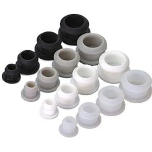 Siliconenrubberen gatplug, Kliktype gatplug siliconenrubber precisiebewerking inzetstuk eindkap buis A=2,5mm-12mm(White,10PCS-A-5MM)