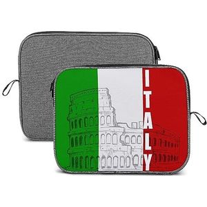 Romeins Colosseum Italiaanse Vlag Laptop Sleeve Case Beschermende Notebook Draagtas Reizen Aktetas 14 inch