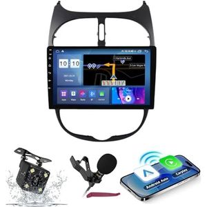 Android 14 Autoradio Navi voor P-eugeot 206 / C-itroen C2 (2004-2008) 9 ""Screenradio met draadloze carplay Android Car GPS Navigatieondersteuning BT5.0 HIFI FM 5G-WiFi SWC MIC,M400s
