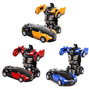 3 stuks transformator robot auto transformers robot veranderbaar muur climber auto met led, 360° rotatie, stuntspeelgoed auto kindercadeau