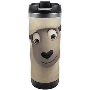 STVNKML Schapen reisbeker roestvrij staal vacuüm geïsoleerde reismok gepersonaliseerde koffiebeker met foto geschenken voor vrouwen mannen