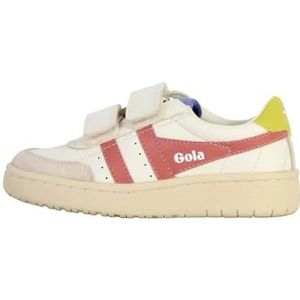 Gola Falcon Strap leren sneakers voor kinderen, Wit Roze, 31 EU