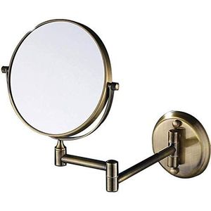KHVHVS Spiegel badkamer dubbelzijdige vergroting badkamerspiegel wandmontage 6 inch / 8 inch spiegel (kleur: antiek, maat: 20,3 cm)