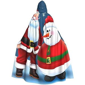 SSIMOO Kerstman En Sneeuwpop Volwassen Party Decoratieve Cape, Volwassen Halloween Hooded Mantel, Cosplay Kostuum Cape