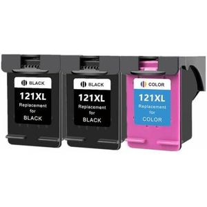 MRHZKE Inktcartridge 121XL Voor Deskjet D2563 F4283 F2423 F2483 F2493 F4213 F4275 Printers (2Pack-BK 1Pack-Color)