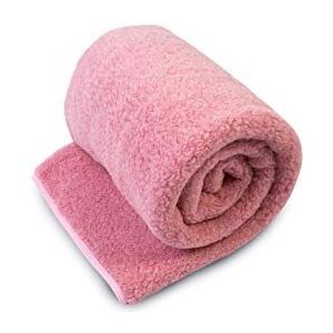 Merino Wool SALE LIGHT GEWICHT deken 100% wol, wolgemarkeerd perfect als cadeau (roze, 70x100cm)