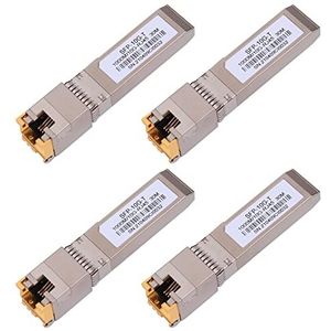 4 stuks 10G SFP+ RJ45 koperen transceiver, 10GBase-T module SFP CAT.6a/7 tot 30 meter compatibel met Cisco SFP-10G-T-S, Ubiquiti Unifi UF-RJ45-10G, Netgear, TP-Link, microtik en meer