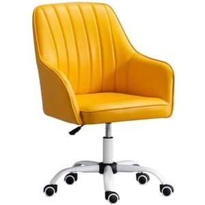 Draaibare bureaustoel voor thuis, ergonomische bureaustoel, moderne draaibare bureaustoel, PU-lederen bureaustoel, 360 ° draaibare fauteuil, receptiestoel, taakstoel voor thuiskantoor, conferentie,