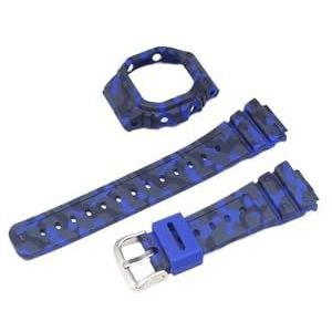 Horlogeband Band Armband Geschikt for Casio G-Shock DW5600 GWB5600HR GW-B5600 GWX-5600 DW-5025 Vervanging Bezel smartwatch Case Watchba (Size : Camo Deep Blue)