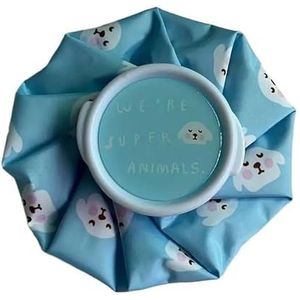 Warmwaterkruik cartoon koude en warme kompreszak voor herhaald gebruik in huishoudelijke water gevulde koelijs packs warmwaterzak (blauw)