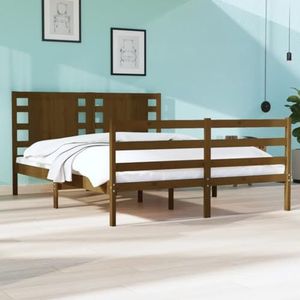 Prolenta Premium - Bedframe van massief hout, honingbruin, 120 x 190 cm