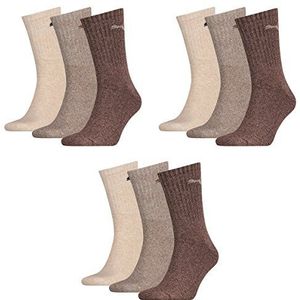 PUMA heren sportsokken unisex 9p, Chocolate/walnoot/safar, 39-42 EU