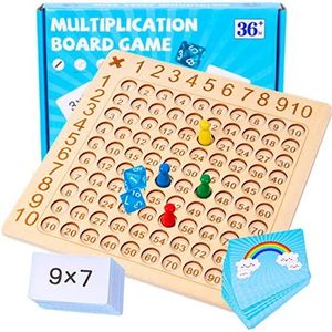 BLOOOK Montessori Multiplicatiebord, 1 x 1 wiskunde leren voor basisscholieren, leren, cijferspel, taken, kindertelspeelgoed, rekenspel, plezier voor rekenprofessionals, gemakkelijk leren (B)