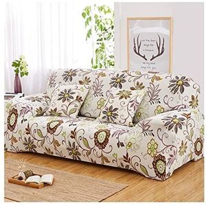 Stretch bank cover bank cover bloemen bank slipcover for loveseat bedrukte meubels protector super stretch sectional bank cover cover(Color:Light purple,Size:3 Seater 73-91in)